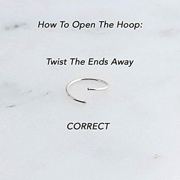 Sterling Silver Multi Size Open Piercing Hoops Cartilage Helix Tragus Handmade - Picture 3 of 8